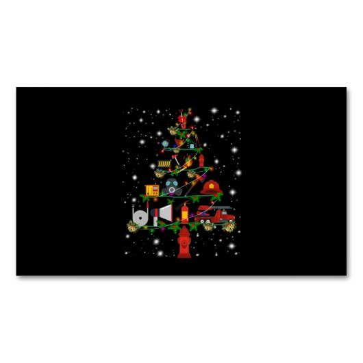Brandgeschenk | Frohe Weihnachts-Feuerwehrspass Magnetische Visitenkarte (Vorderseite)
