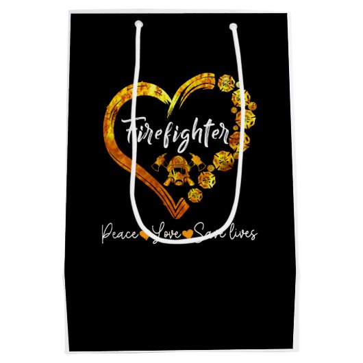 Brandgeschenk | Frohe Weihnachts-Feuerwehrspass Mittlere Geschenktüte (Rückseite)