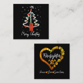 Brandgeschenk| Frohe Weihnachtsfeuerwehr Quadratische Visitenkarte (Vorne/Hinten)