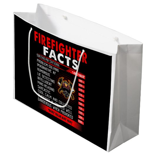 Brandgeschenk | Geschenke für Feuerwehrleute Große Geschenktüte (Vorderseite Schrägansicht)