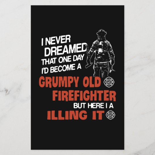 Brandgeschenk | Grumpiger alter Feuerwehrmann Flyer (Vorne)