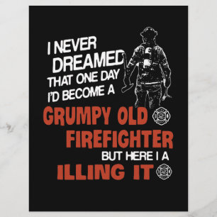 Brandgeschenk Grumpiger alter Feuerwehrmann Flyer