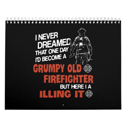 Brandgeschenk| Grumpiger alter Feuerwehrmann Kalender (Titelbild)
