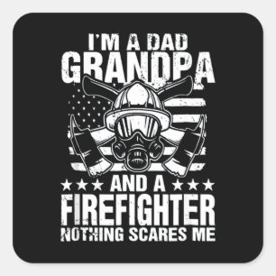 Brandgeschenk Ich bin ein Opa-Feuerwehrmann Quadratischer Aufkleber