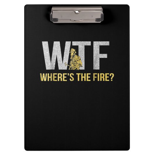Brandgeschenk | WTF Wo Feuerwehrmann Klemmbrett (Vorderseite)
