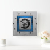 Brandgezogenes Metal-Look Quadratische Wanduhr (Zuhause)