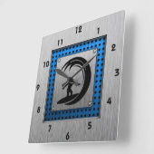 Brandgezogenes Metal-Look Quadratische Wanduhr (Winkel)