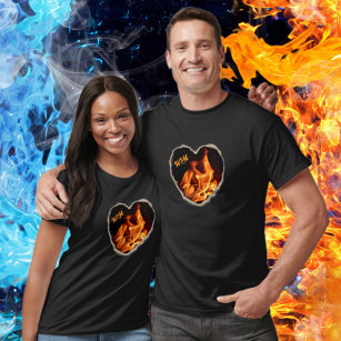 Brandherz auf Feuer Fotografisch Flammen T-Shirt