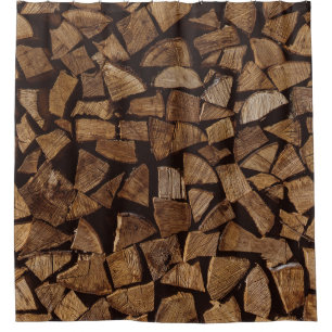 Brandholzpalette Duschvorhang