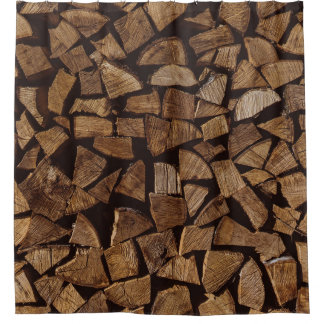 Brandholzpalette Duschvorhang