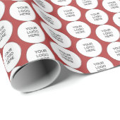 Branding Business Red Upload Your Company Logo Geschenkpapier (Rolleneckpunkt)