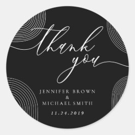 Branding für die schwarze und weiße geometrische L Runder Aufkleber