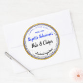 Branding-Gold-Trim-Inhaltsstoffe - Lebensmittelken Runder Aufkleber (Umschlag)