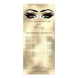 Branding Preisliste Lashes Golden Eyes Werbekarte