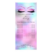 Branding-Preisliste Lashes Pink Blue Werbekarte (Hinten)