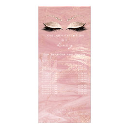 Branding-Preisliste Lashes Pink Marble Werbekarte