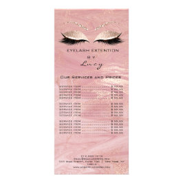 Branding-Preisliste Lashes Pink Marble Werbekarte