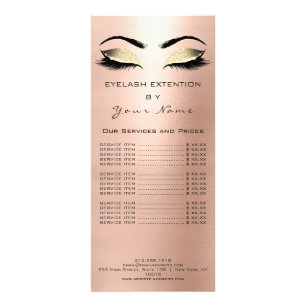 Branding-Preisliste Lashes Rosa Rose1 Werbekarte
