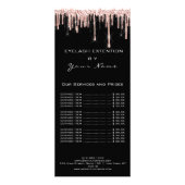 Branding-Preisliste Lashes Schwarz-weiß Werbekarte (Vorne)