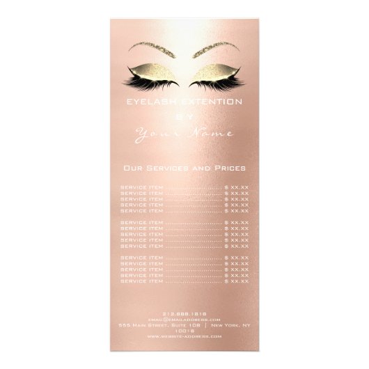 Branding Preisliste Lashes Werbekarte (Hinten)