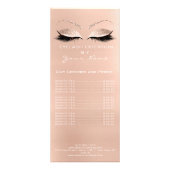 Branding Price List Lashes Extension Rose White Werbekarte (Vorne)