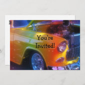 Branding Vintage Klassische Autovermietung Geburts Einladung (Vorne/Hinten)