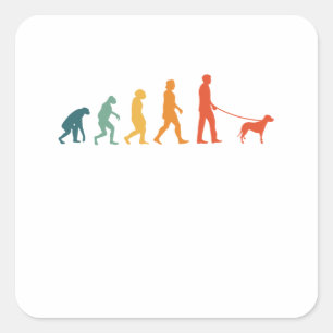 Brandlbracke Evolution Retro Bracke Dog Quadratischer Aufkleber