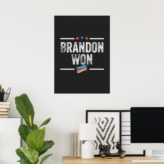 Brandon gewann, Brandon gewann komisch, Brandon ha Poster (Heimbüro)