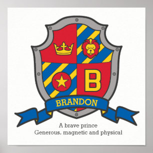 Brandon-Jungen-Name bedeutet heraldry Schild Buchs