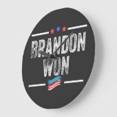 brandon won, brandon won funny, brandon won americ große wanduhr (Winkel)
