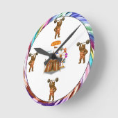 Brandon, Zirkus-Starkbär Runde Wanduhr (Winkel)