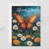 Brandschmetterling surreal Kunstwerk Kamille Natur Einladung (Vorderseite)