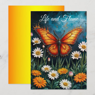 Brandschmetterling surreal Kunstwerk Kamille Natur Einladung