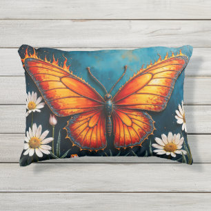 Brandschmetterling surreal Kunstwerk Kamille Natur Kissen Für Draußen