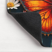 Brandschmetterling surreal Kunstwerk Kamille Natur Mousepad (Ecke)
