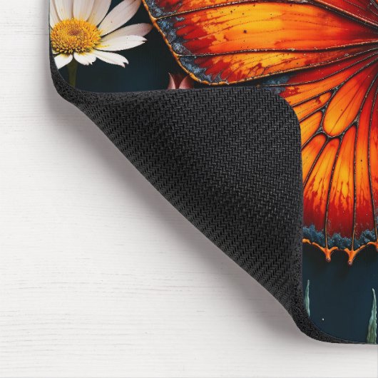 Brandschmetterling surreal Kunstwerk Kamille Natur Mousepad (Ecke)