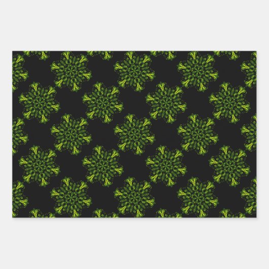 Brandschneeflocken-Papierblätter Geschenkpapier Set (Vorderseite)