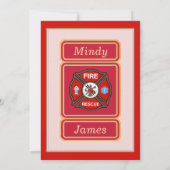 Brandschutz EMT Brautparty Tea Party Einladung (Rückseite)