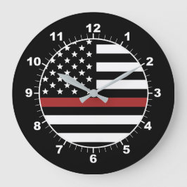 Brandschutzabteilung der Feuerwehrflagge der dünne Große Wanduhr