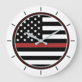 Brandschutzabteilung der Feuerwehrflagge der dünne Große Wanduhr (Vorderseite)