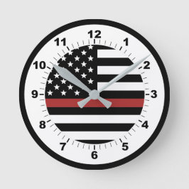 Brandschutzabteilung der Feuerwehrflagge der dünne Runde Wanduhr