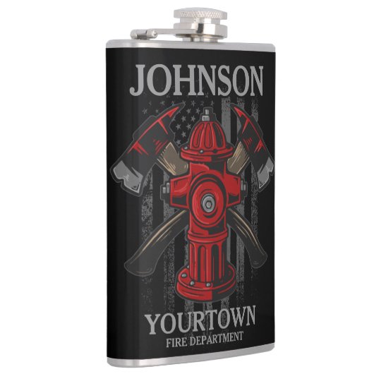 Brandschutzbehörde Hydrant USA Flag Flachmann (Rechts)