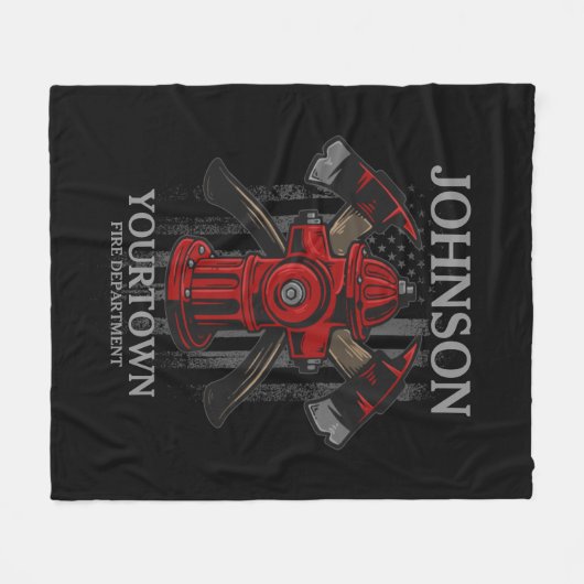 Brandschutzbehörde Hydrant USA Flag Fleecedecke (Vorderseite (Horizontal))