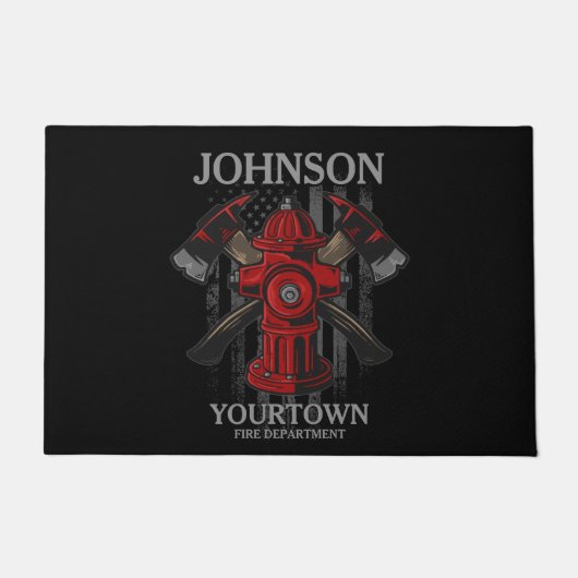 Brandschutzbehörde Hydrant USA Flag Fußmatte (Vorderseite)