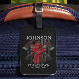 Brandschutzbehörde Hydrant USA Flag Gepäckanhänger