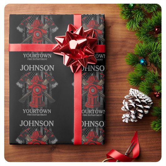 Brandschutzbehörde Hydrant USA Flag Geschenkpapier