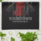 Brandschutzbehörde Hydrant USA Flag Geschirrtuch (Gefaltet)