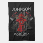 Brandschutzbehörde Hydrant USA Flag Geschirrtuch (Vertikal)