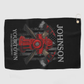 Brandschutzbehörde Hydrant USA Flag Golfhandtuch (Horizontal)