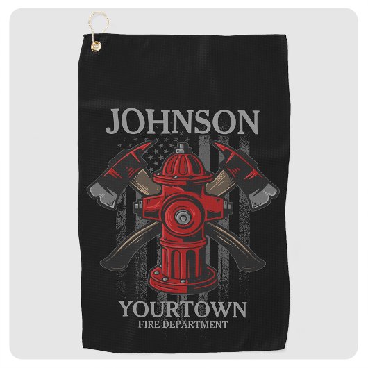 Brandschutzbehörde Hydrant USA Flag Golfhandtuch